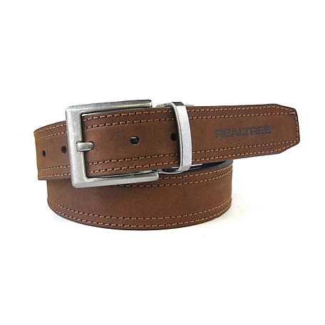 Realtree Men's 38 mm Crazy Horse Genuine Leather Reversible Belt