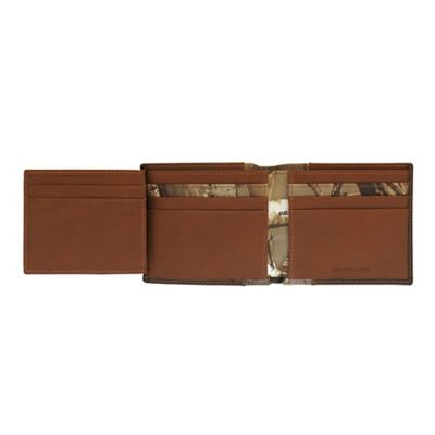 Image showing  AP Camouflage Embossed Antler Logo Burnished Passcase Wallet, Tan
