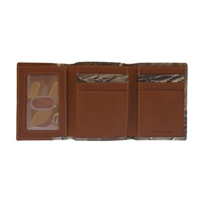 Image showing  Men's AP Camouflage and Embossed Antler Logo Burnished Leather Trifold Wallet, Tan