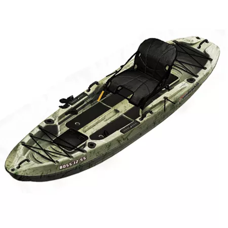 Sun Dolphin Boss 12 SS 12' 3.5" Sit-In Fishing Kayak Grass Fishing Boats