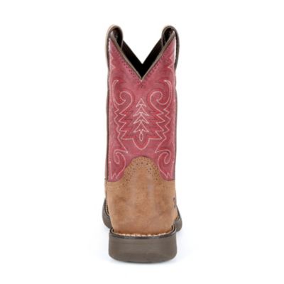 Image showing 5 th Durango Unisex Kids' Shaft Western Boots, Red