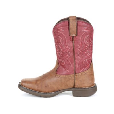 Image showing 4 th Durango Unisex Kids' Shaft Western Boots, Red