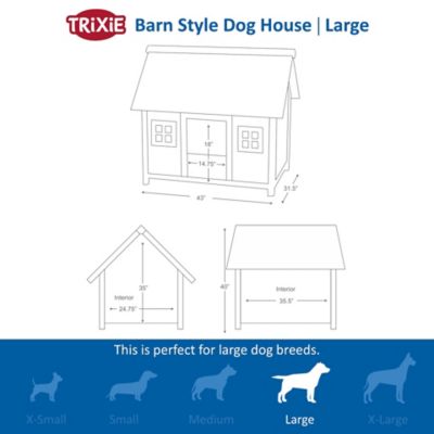Image showing 5 th TRIXIE Natura Barn-Style Outdoor Wooden Dog House, Large to Extra Large