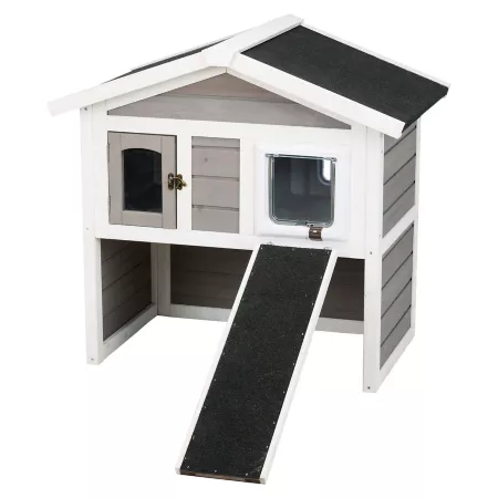 TRIXIE Natura Insulated Outdoor Wooden Cat House Outdoor Cat Houses