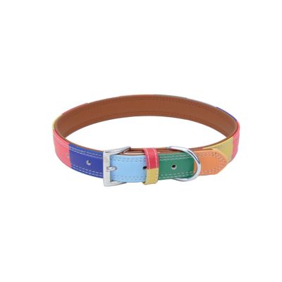 Retriever Rainbow Leather Dog Collar, 18 in.