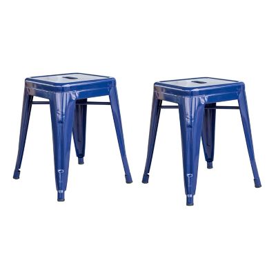 AmeriHome 18 in. Stackable Metal Bar Stools, 2 pc.