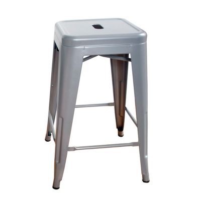 Image showing  24 in. Stackable Metal Bar Stools, 4-Pack