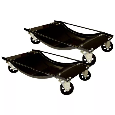 Black Bull Steel Car Cart Set 1 000 lb Capacity 2 Pack Wheel Dollies