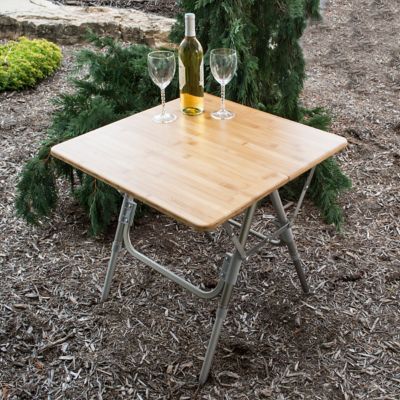 Image showing  Square Folding Bamboo Side Table, 23.5 in. x 23.5 in., 66 lb. Weight Capacity
