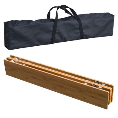 Image showing  Folding Bamboo Side Table with Bag, 40 in. x 26 in., 66 lb. Weight Capacity
