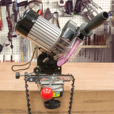 Image showing  Bench Top Electric Chainsaw Chain Sharpener, 2 Grinding Wheels
