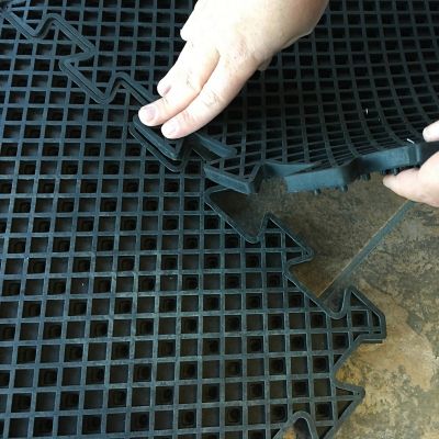 Image showing  Rubber Interlocking Mats, 19.7 in. x 19.7 in., 4-Pack