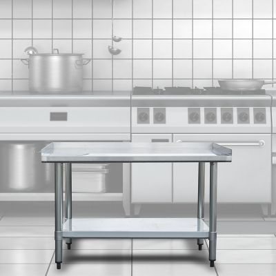 Image showing  24 in. x 24 in. x 26 in. Stainless Work Table with Edge