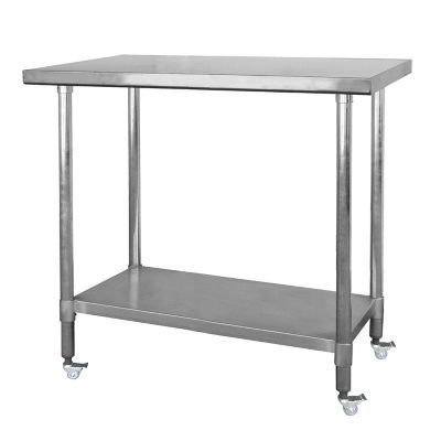 Image showing  24 in. x 36 in. x 35 in. Stainless Rolling Work Table