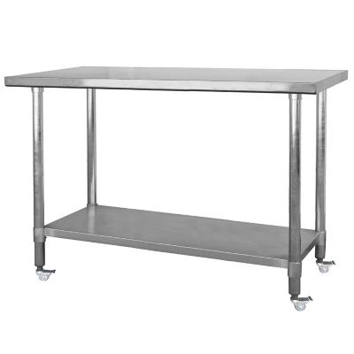 Image showing  24 in. x 72 in. Stainless Rolling Work Table
