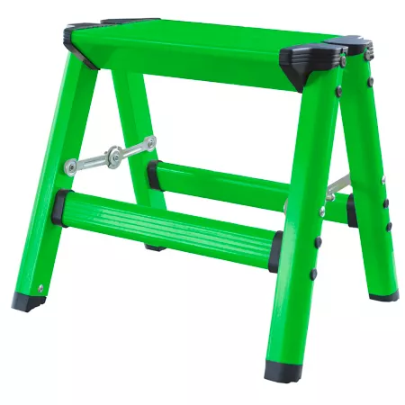 AmeriHome Lightweight Aluminum 1-Step Stool 330 lb Capacity Green Step Ladders