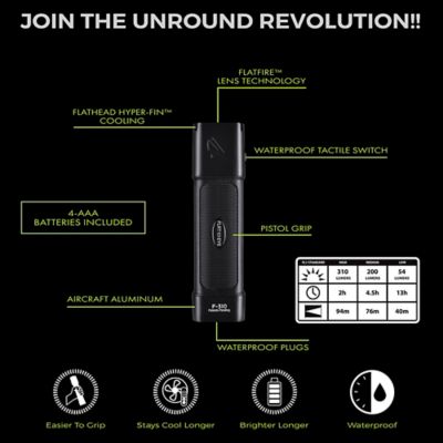 Image showing  Flateye F-310 High-Performance Unround CREE LED Multi-Position Waterproof and Shockproof Flashlight