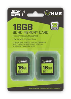 HME Products 16GB SD Memory Cards, SDHC, 2-Pack