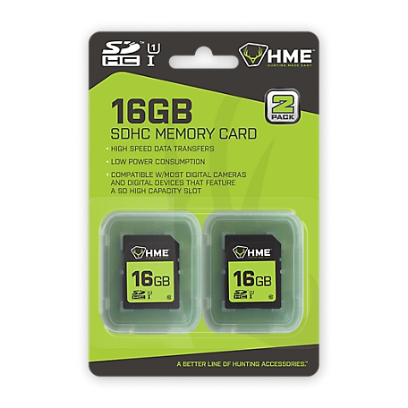 HME Products 16GB SD Memory Cards, SDHC, 2 pk.