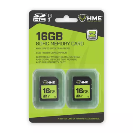 HME Products 16GB SD Memory Cards SDHC 2 Pack Trail Camera Accessories