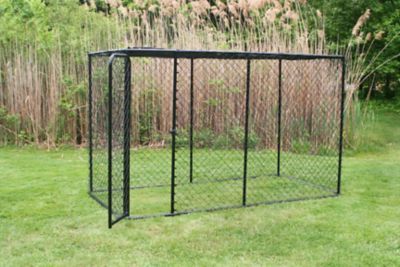 Image showing  6 ft. x 5 ft. x 10 ft. Powder-Coat Chain Link Dog Kennel, Black