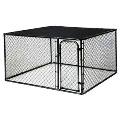 Image showing  6 ft. x 5 ft. x 10 ft. Powder-Coat Chain Link Dog Kennel, Black