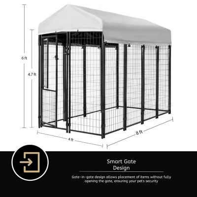 Image showing  6 ft. x 4 ft. x 8 ft. Welded Wire Dog Kennel, Black
