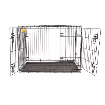 KennelMaster 2-Door Steel Folding Pet Crate 24-in Wire Crates