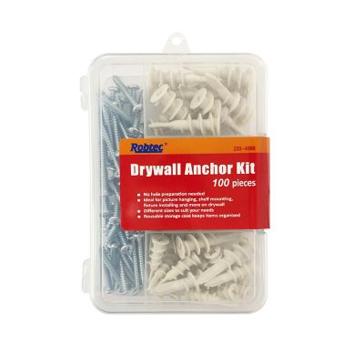 Robtec Drywall Anchor Assortment, 100-Pack