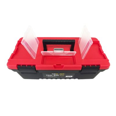 Image showing  6-3/4 in. x 13-15/16 in. x 5-7/8 in. 14 Tool Box with Lid Organizers, Red/Black, 30 lb.