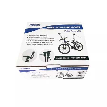 Robtec Ceiling Mount Bicycle Hoist Set 50 lb 2-Pack Sports & Bike Racks