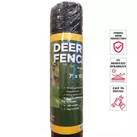 allFENZ Mesh Deer Fence 100 ft x 7 ft 0.75 in Black Garden Fencing