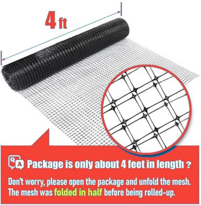 Image showing  100 ft. x 7 ft. 0.75 in. Mesh Deer Fence, Black