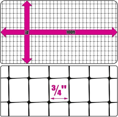 Image showing 5 th allFENZ 100 ft. x 7 ft. 0.75 in. Mesh Deer Fence, Black