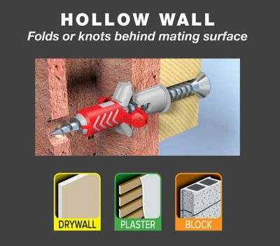 Image showing 5 th Hillman #8 & #10 DuoPower Contractor-Strength Anchors Kit, 60-Pack