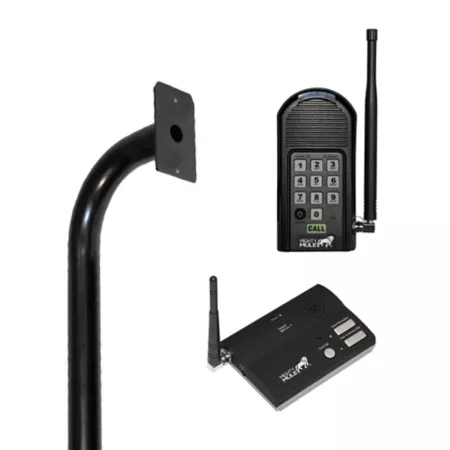 Mighty Mule Wireless Intercom System with Keypad and Mounting Pole Gate Opener Accessories