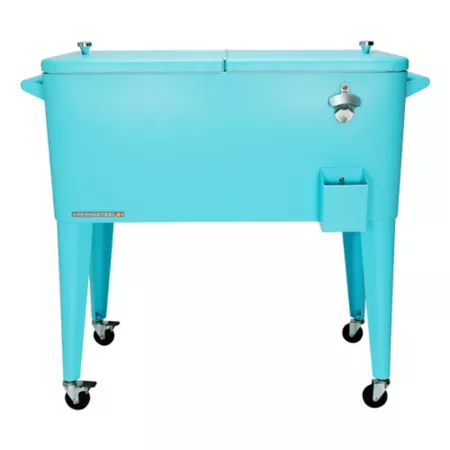 80 quart permsteel Rolling patio cooler turquoise Patio Coolers