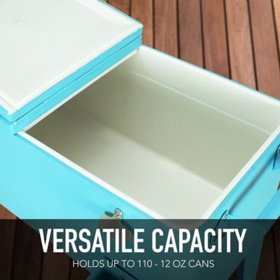 Image showing  80 qt. Rolling Patio Cooler, Turquoise