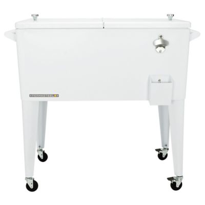 Permasteel 80 qt. Rolling Patio Cooler, White