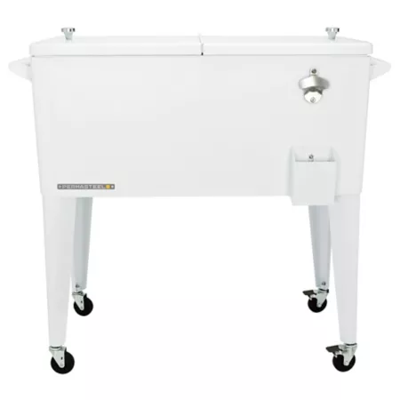 80 quart permsteel Rolling Patio Cooler White Patio Coolers