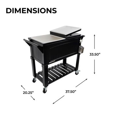 Image showing  80 qt. Rolling Furniture-Style Cooler, Black