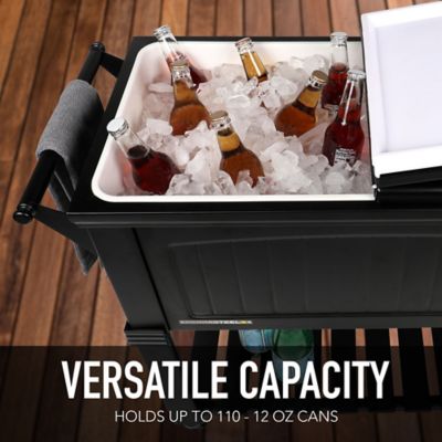 Image showing  80 qt. Rolling Furniture-Style Cooler, Black