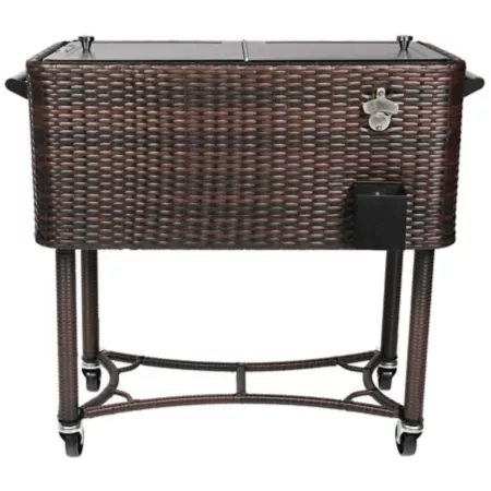 80 quart permsteel Wicker rolling cooler black Patio Coolers