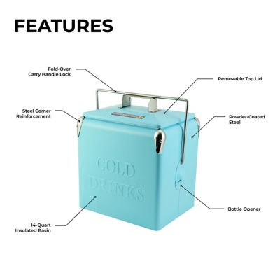 Image showing  14 qt. Portable Picnic Cooler, Turquoise