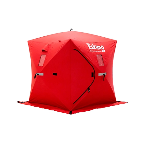 Eskimo QuickFish 2, Pop-Up Portable Shelter, Red, Two Person