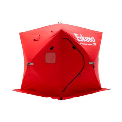 Eskimo QuickFish 3, Pop-Up Portable Shelter, Red, Three Person