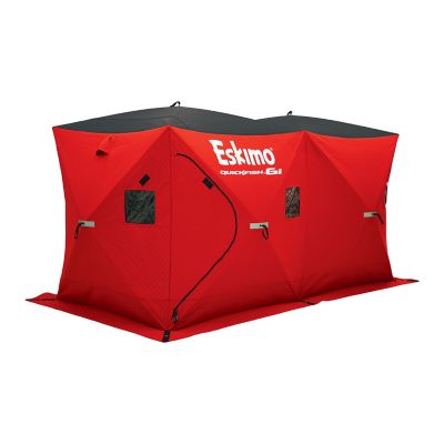 Eskimo QuickFish 6i, Pop-Up Portable Shelter, Insulated, Red/Black, Six Person, 36150
