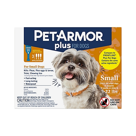 PetArmor Plus Flea and Tick Topical Treatment for Dogs 5-22 lb., 3-Pack