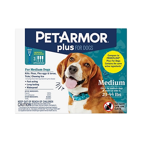 PetArmor Plus Flea and Tick Topical Treatment for Dogs 23-44 lb., 3 ct.