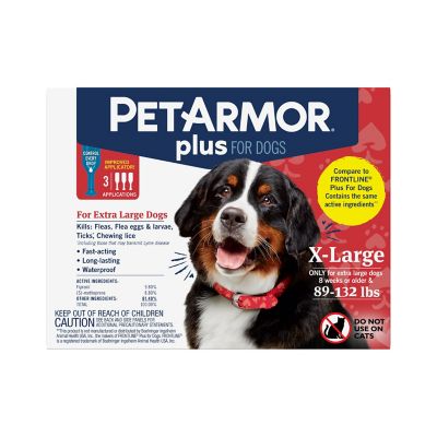 PetArmor Plus Flea and Tick Topical Treatment for Dogs 89-132 lb., 3ct